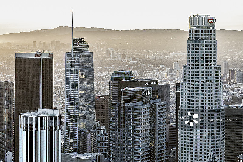 洛杉矶天际线航拍图片素材