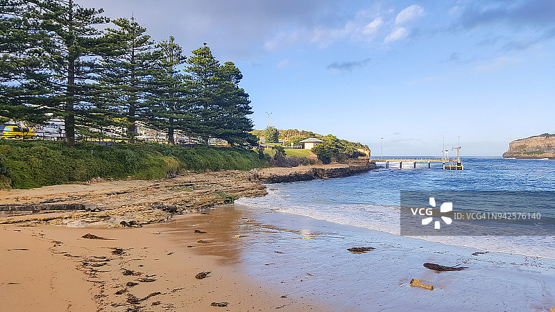 坎贝尔港海滩的早晨，澳大利亚大洋路图片素材