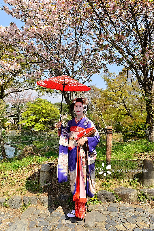 日本女子在京都体验舞妓文化图片素材