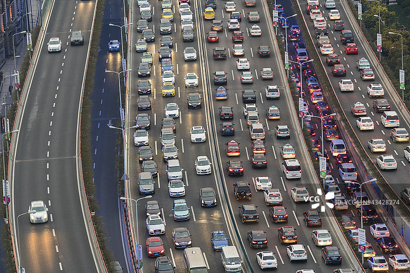 中国上海交通堵塞图片素材
