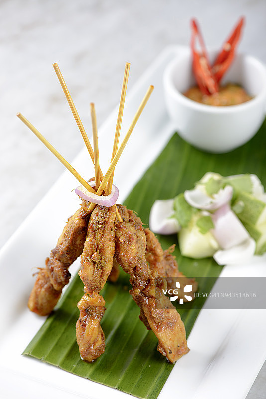 马来西亚鸡肉沙爹图片素材