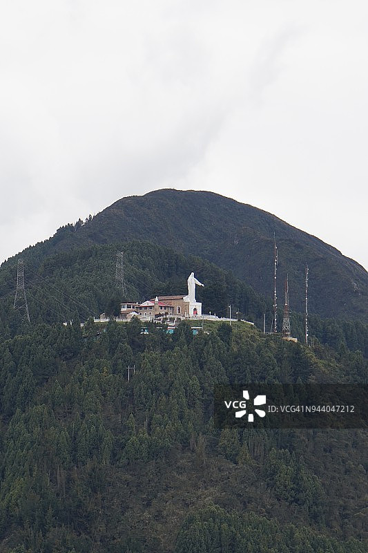 瓜达卢佩圣母圣殿，瓜达卢佩山，雕像，哥伦比亚波哥大图片素材