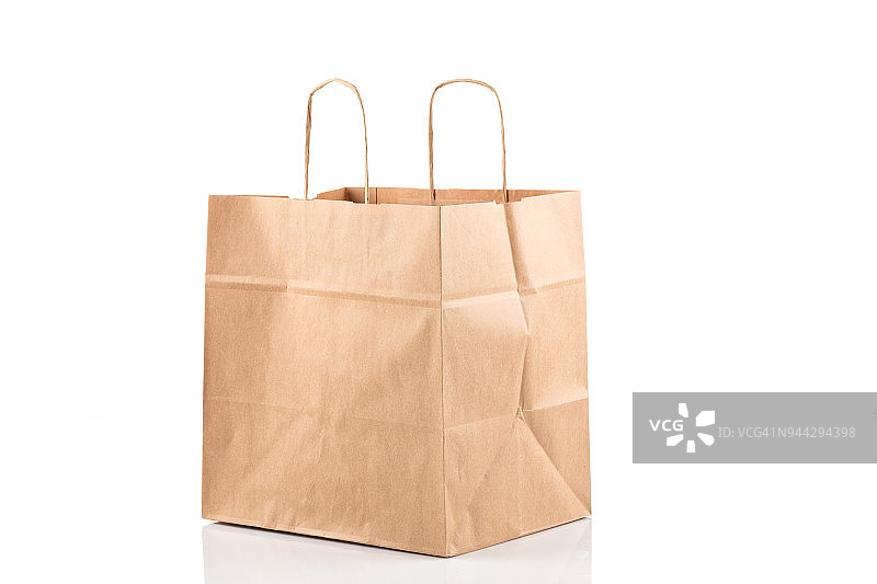 再生纸牛皮购物袋图片素材