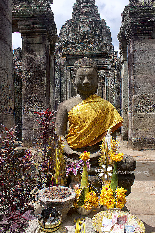 吴哥巴戎寺的佛像图片素材