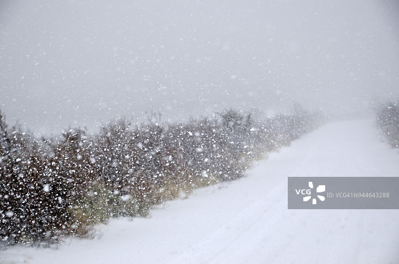 冬日雪景公路图片素材