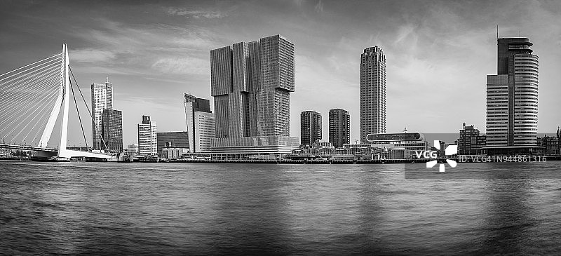 鹿特丹黑白全景图片素材