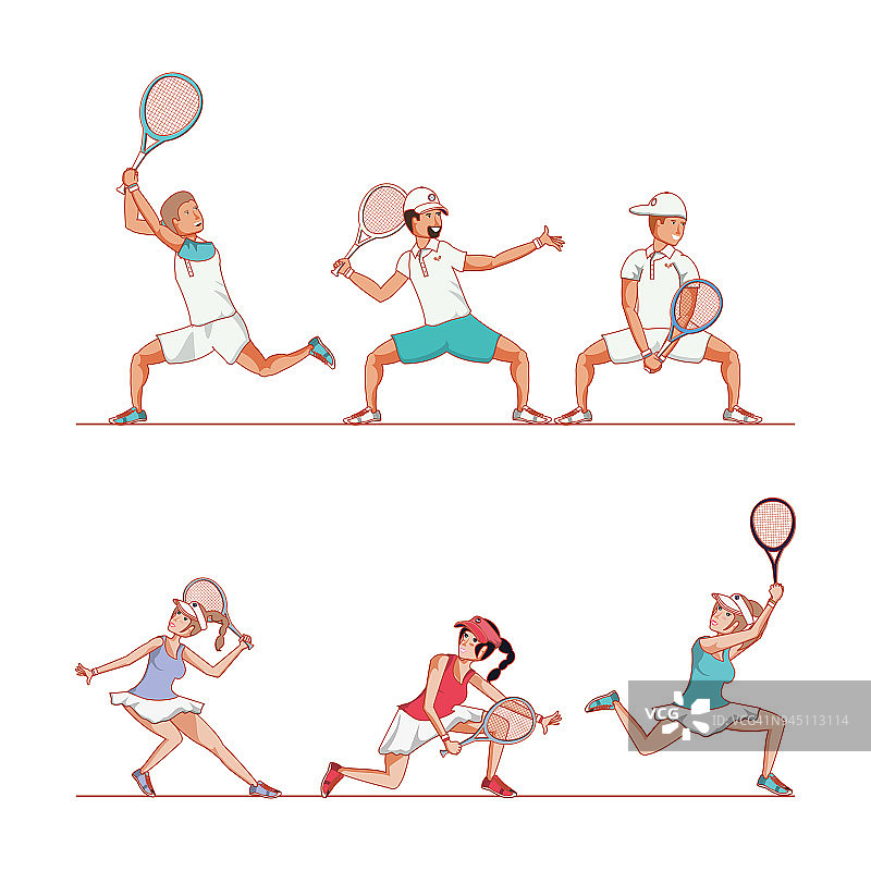两名网球选手角色图片素材