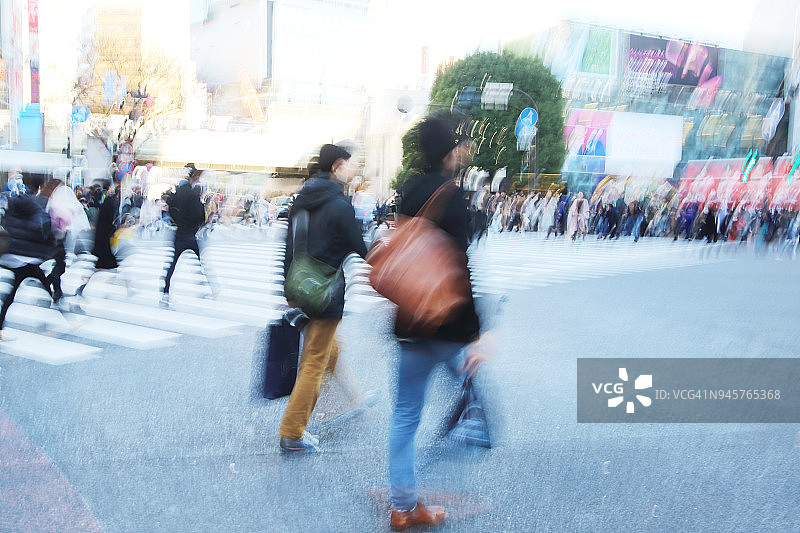 日本东京涩谷的行人图片素材