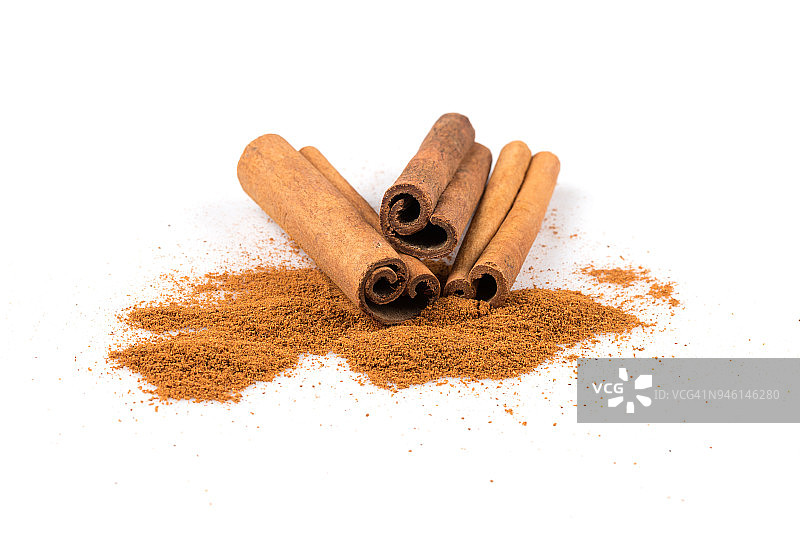 肉桂棒与粉末图片素材