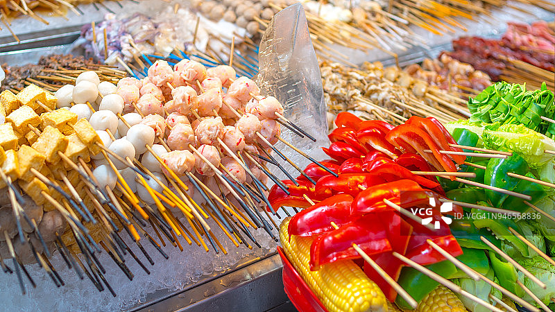 各种串起来的食物特写图片素材