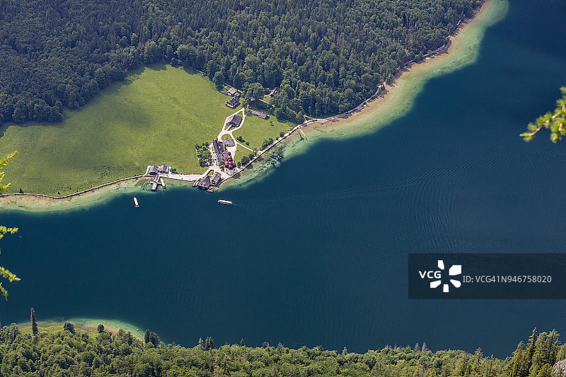 航拍国王湖圣巴多罗买礼拜堂图片素材