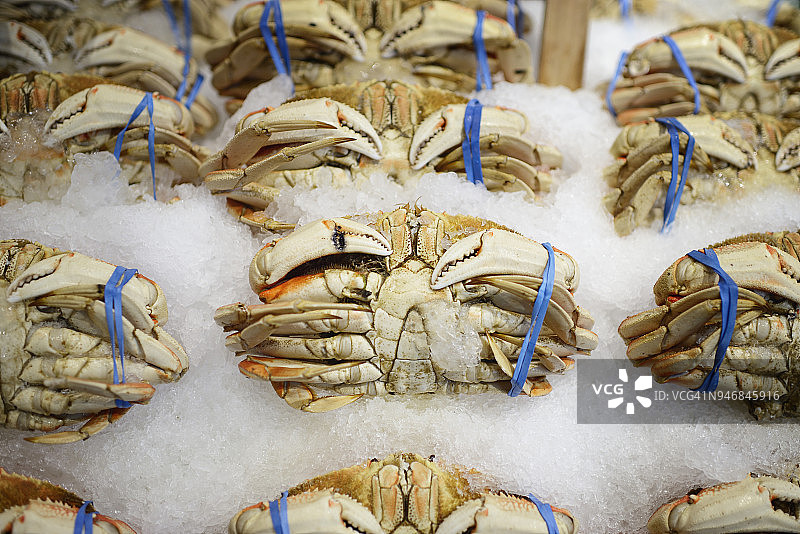待售的冰镇邓杰内斯蟹图片素材