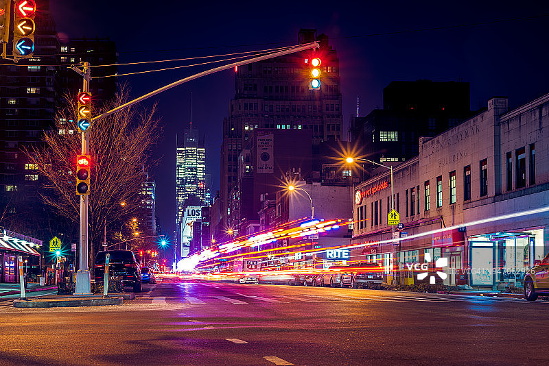曼哈顿中城夜景图片素材