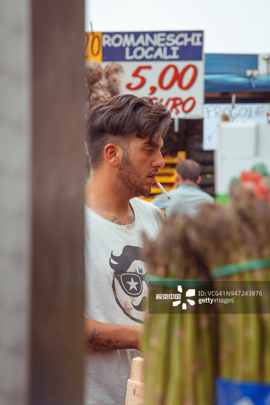 朝鲜蓟种植户家庭图片素材