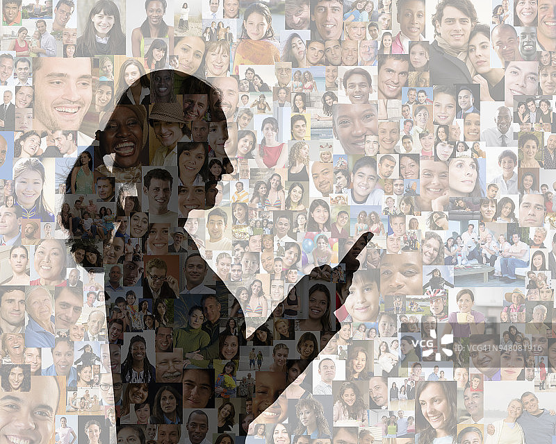 社交媒体网络剪影女性图片素材