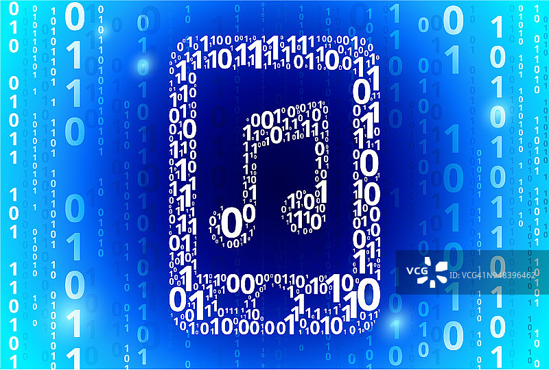 音乐手机二进制代码蓝色矢量图案背景图片素材