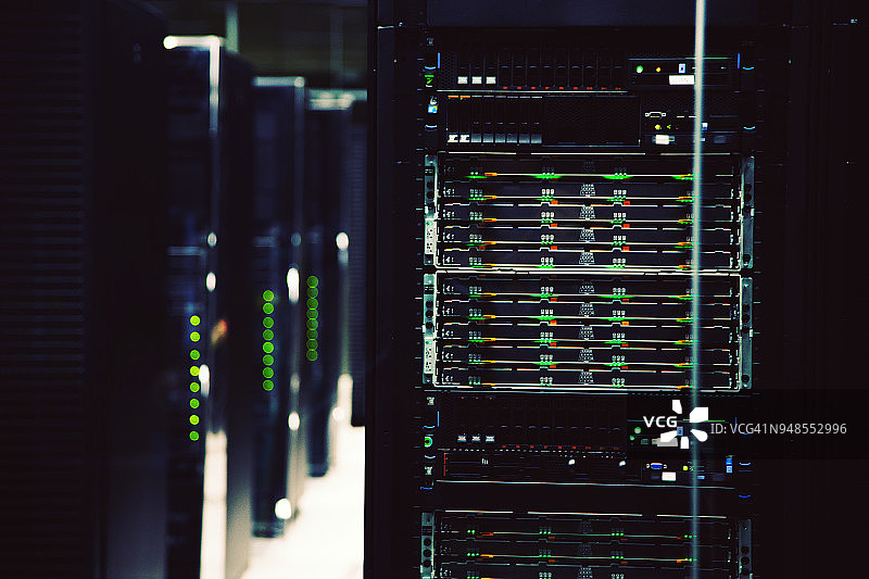 运行中的强大超级计算机图片素材
