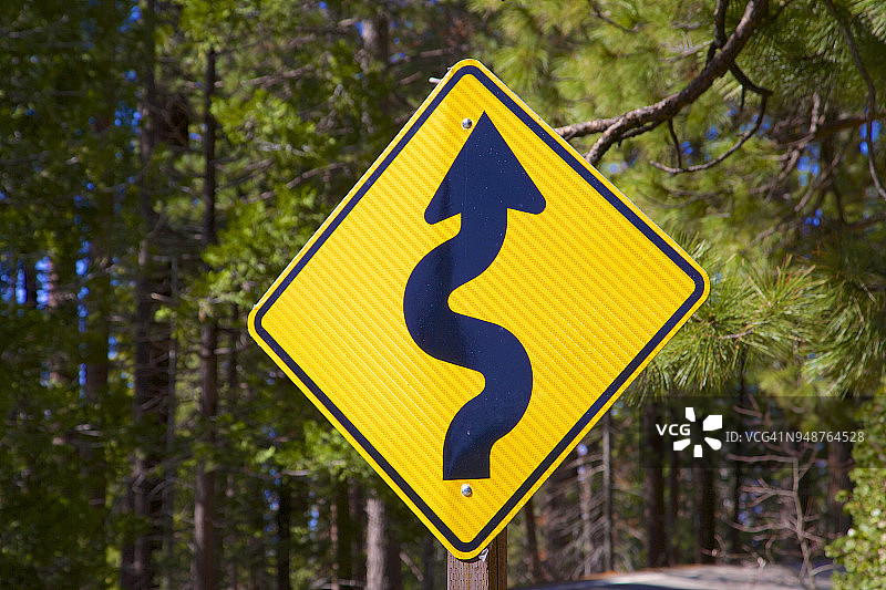 道路弯曲路标图片素材