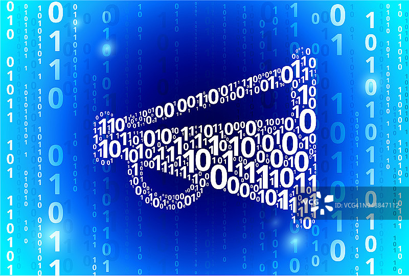 扩音器二进制代码蓝色矢量图案背景图片素材