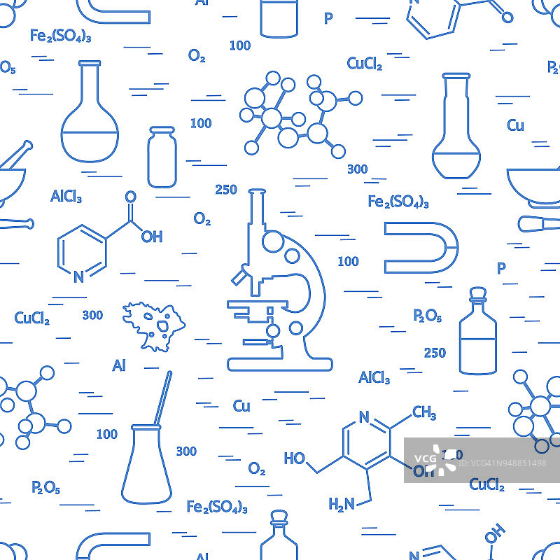 无缝模式:科学、教育要素。图片素材