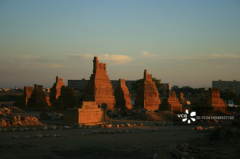 巴基斯坦卡拉奇的乔昆迪墓群图片素材