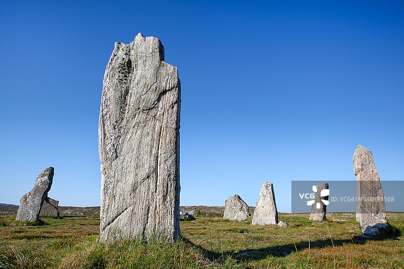 刘易斯岛卡拉尼什石圈，外赫布里底群岛，苏格兰图片素材