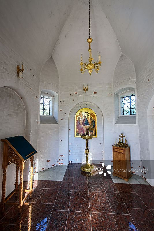 俄罗斯梁赞州康斯坦丁诺沃村教堂内部图片素材