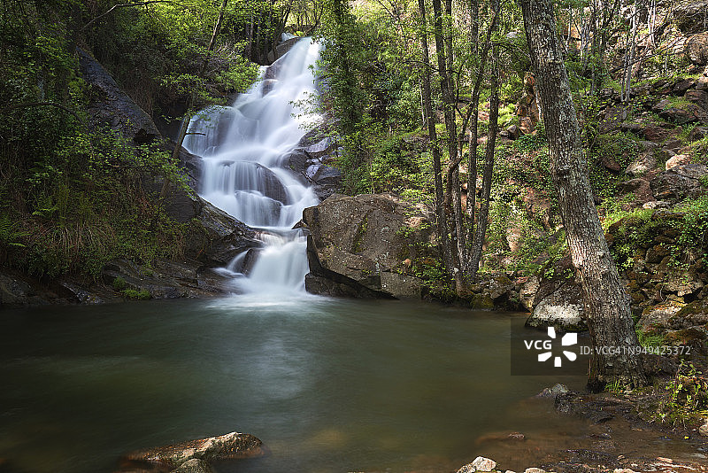 西班牙赫尔特山谷拉斯诺加莱达斯瀑布图片素材