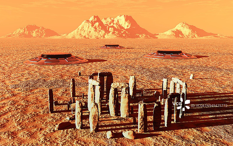 火星表面的石圈图片素材