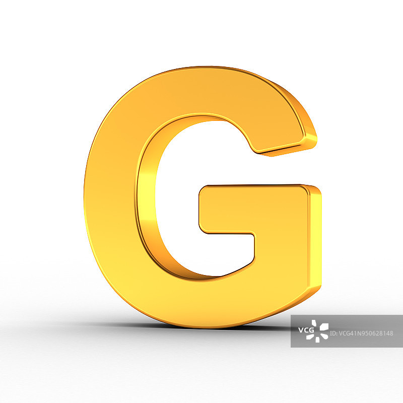 金色字母G，带剪切路径图片素材