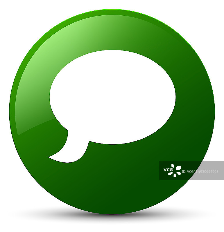 绿色圆形聊天图标按钮图片素材