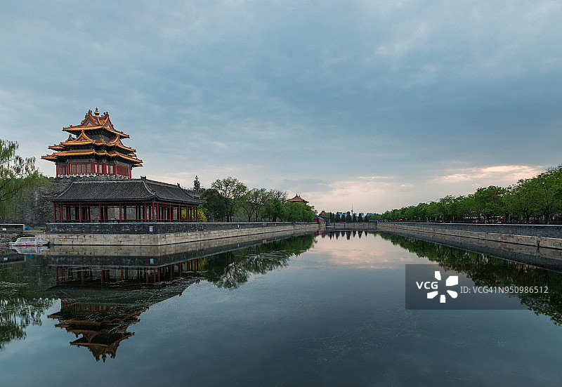 北京故宫护城河与角楼图片素材