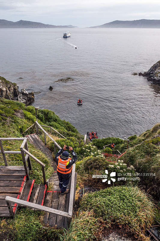 抵达合恩角的游客图片素材