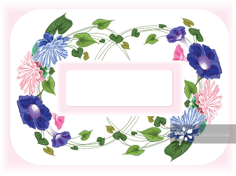 请柬花环与两枚婚戒图片素材