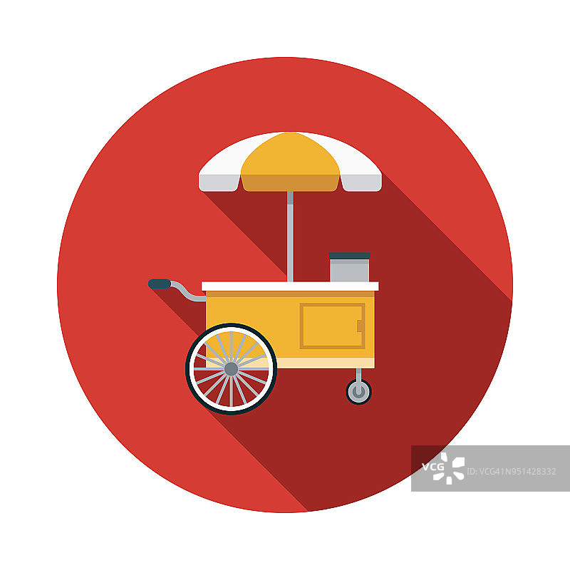 扁平风格美食狂欢节图标（带侧影）图片素材