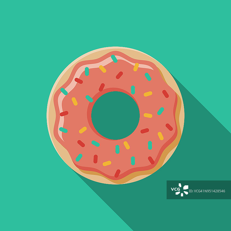 带有侧影的甜甜圈扁平设计嘉年华图标图片素材