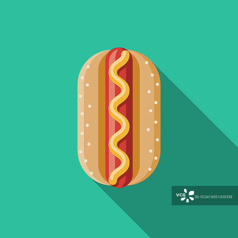 带侧影的扁平设计嘉年华热狗图标图片素材