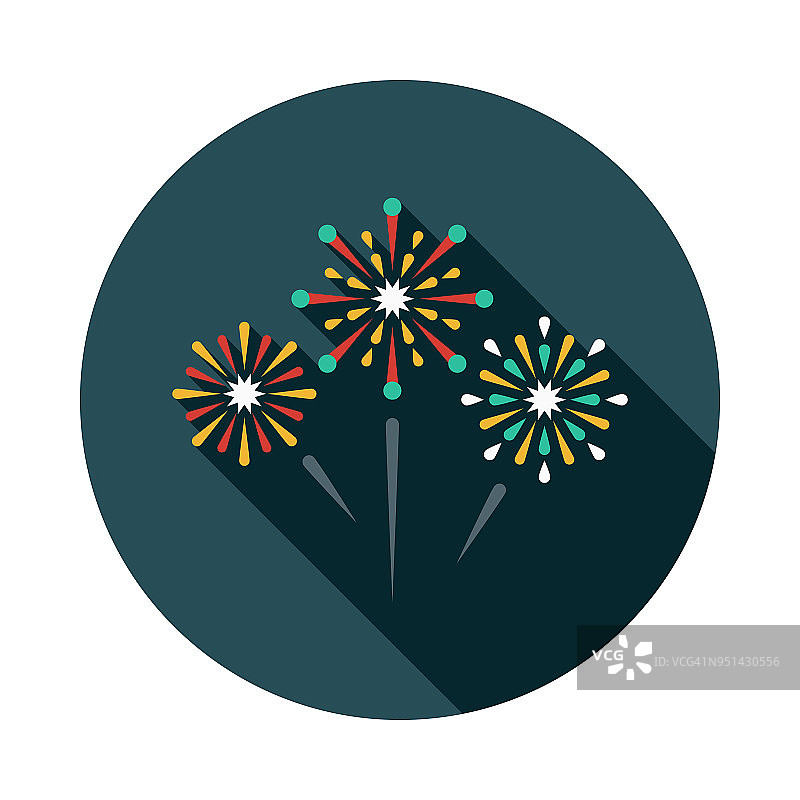 带侧影的扁平风狂欢节烟花图标图片素材