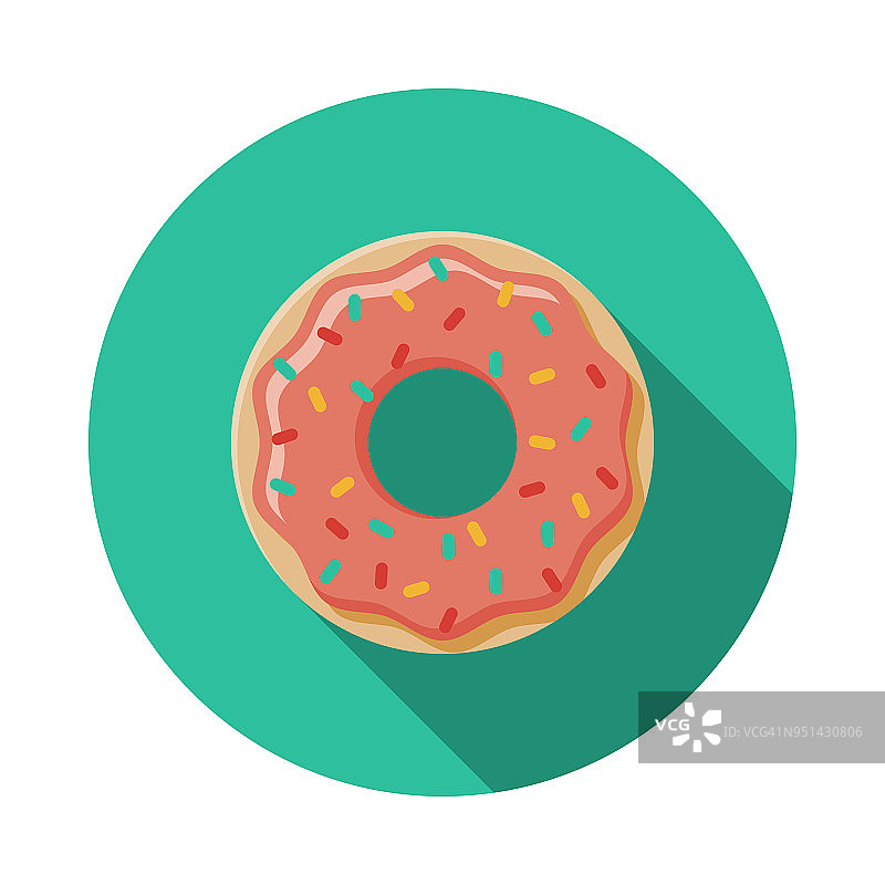 带有侧影的甜甜圈扁平设计嘉年华图标图片素材