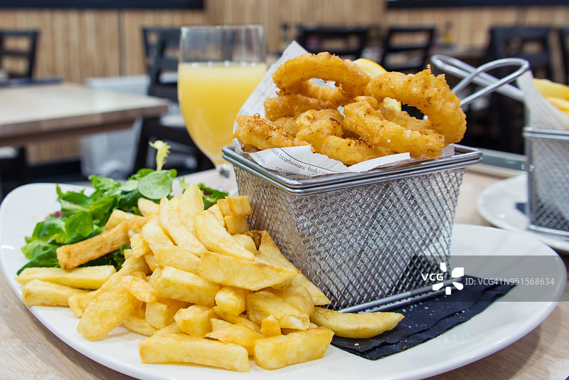 炸鱼薯条拼盘图片素材