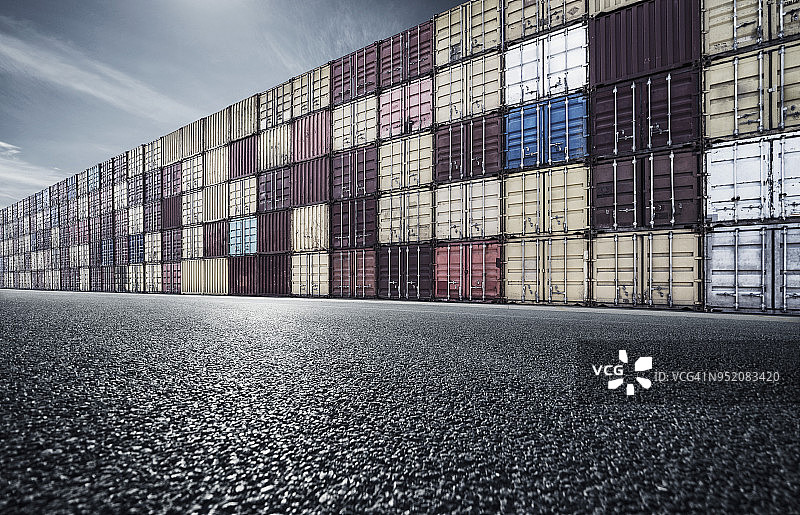 货运集装箱停车场图片素材