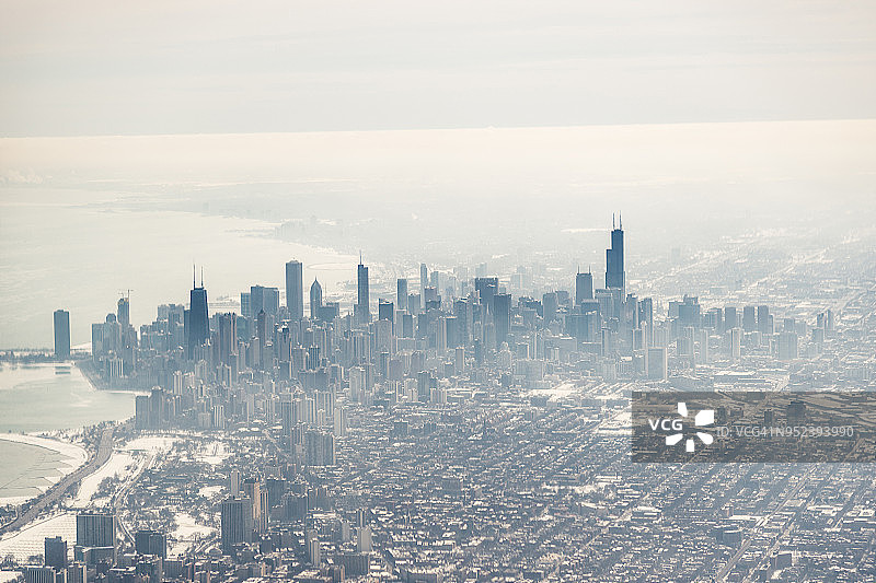 美国伊利诺伊州芝加哥市区天际线图片素材