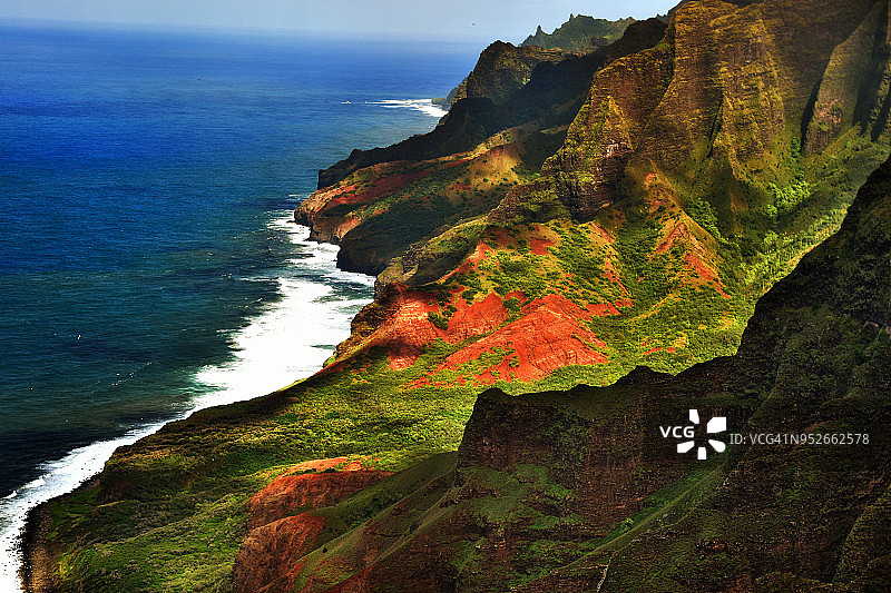 可爱岛纳帕利海岸直升机之旅图片素材