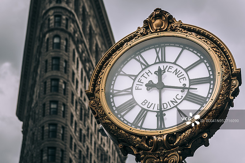 第五大道建筑时钟，麦迪逊广场图片素材