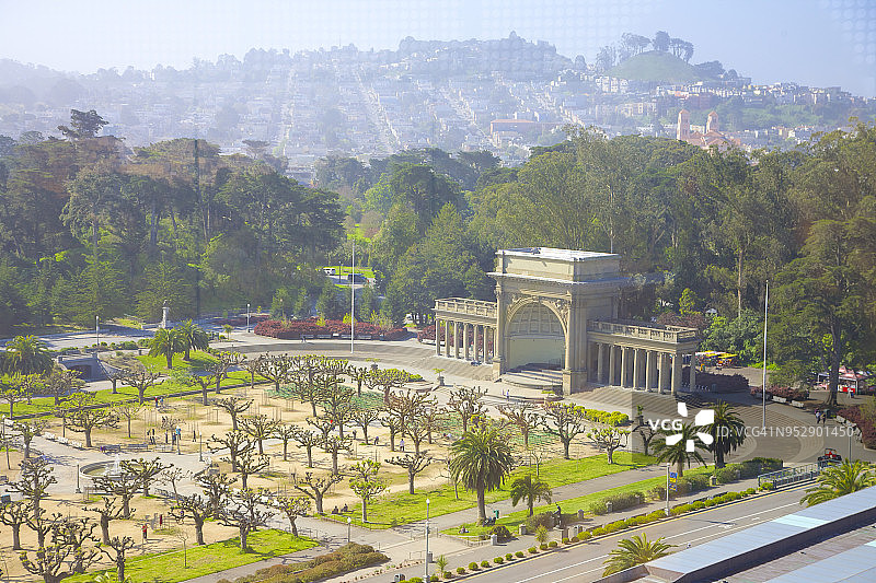 旧金山金门公园音乐台航拍图片素材