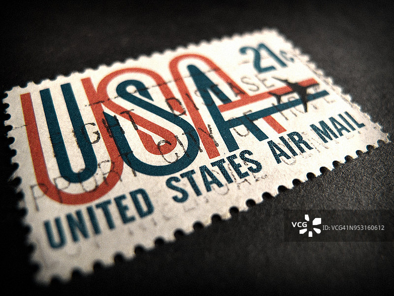美国旧航空邮票图片素材