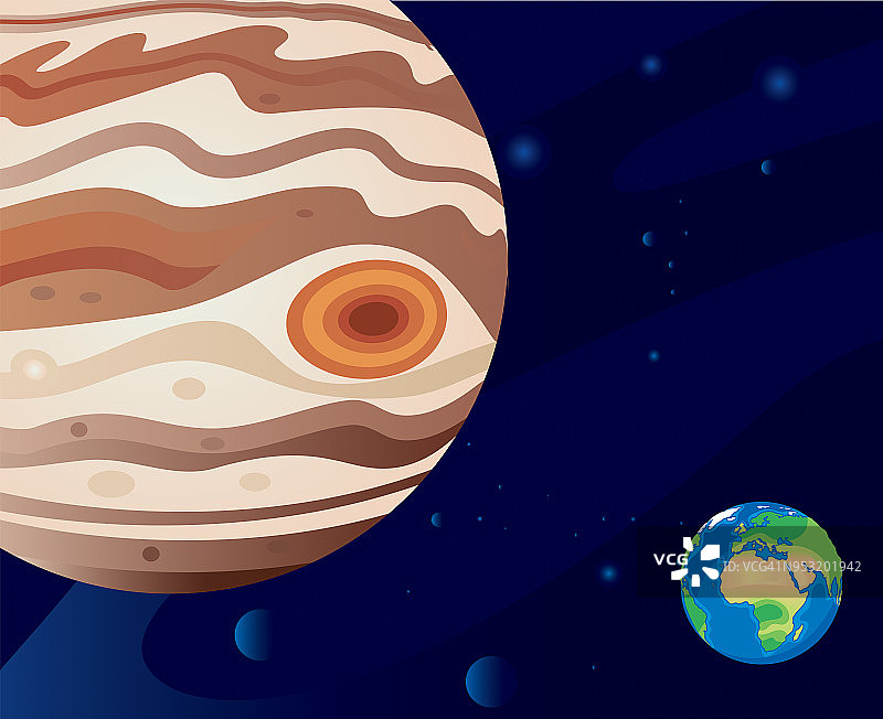木星和地球图片素材