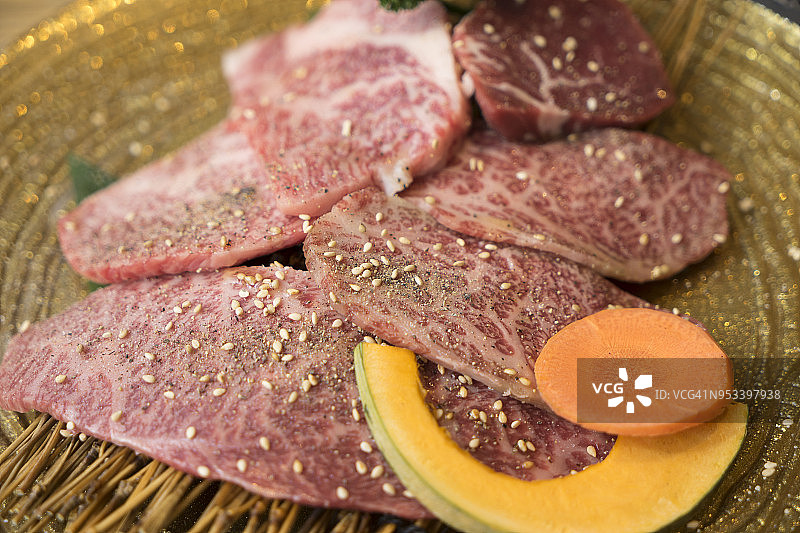 日本神户牛肉烤肉图片素材