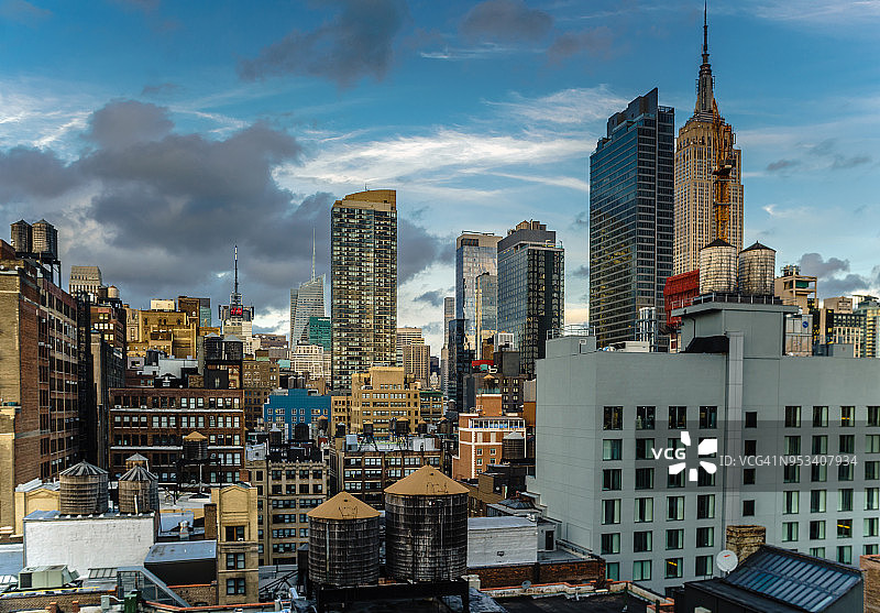 曼哈顿中城夜景图片素材