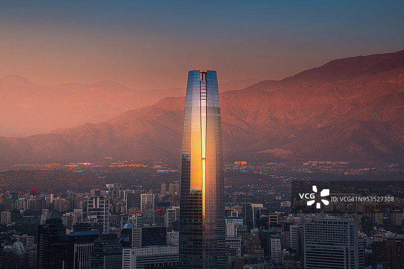 圣地亚哥市日落景色图片素材